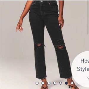 Abercrombie Ankle Straight Ultra High Rise Jeans
